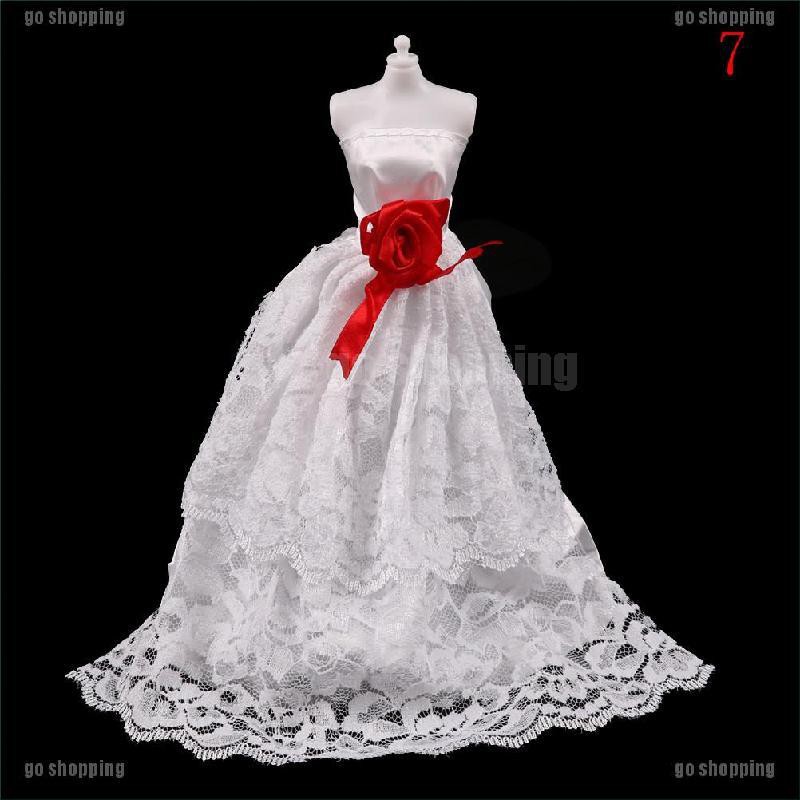 {go shopping}Fashion handmade Wedding Dress Fashion Clothing Gown For 1/6 doll