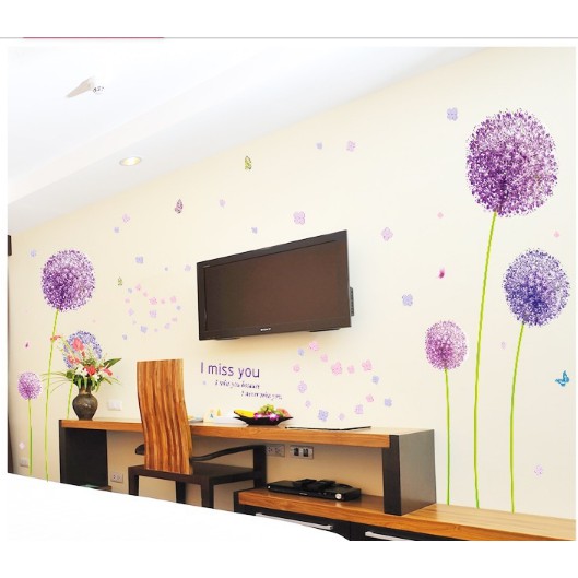 Decal trang trí hoa Cẩm Tú Cầu Tím ( Kèm Video thật )