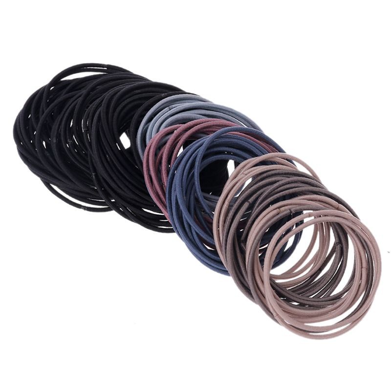 20/ 50/ 100 Dây thun buộc tóc 5cm màu trơn phong cách Hàn Quốc cho nữ