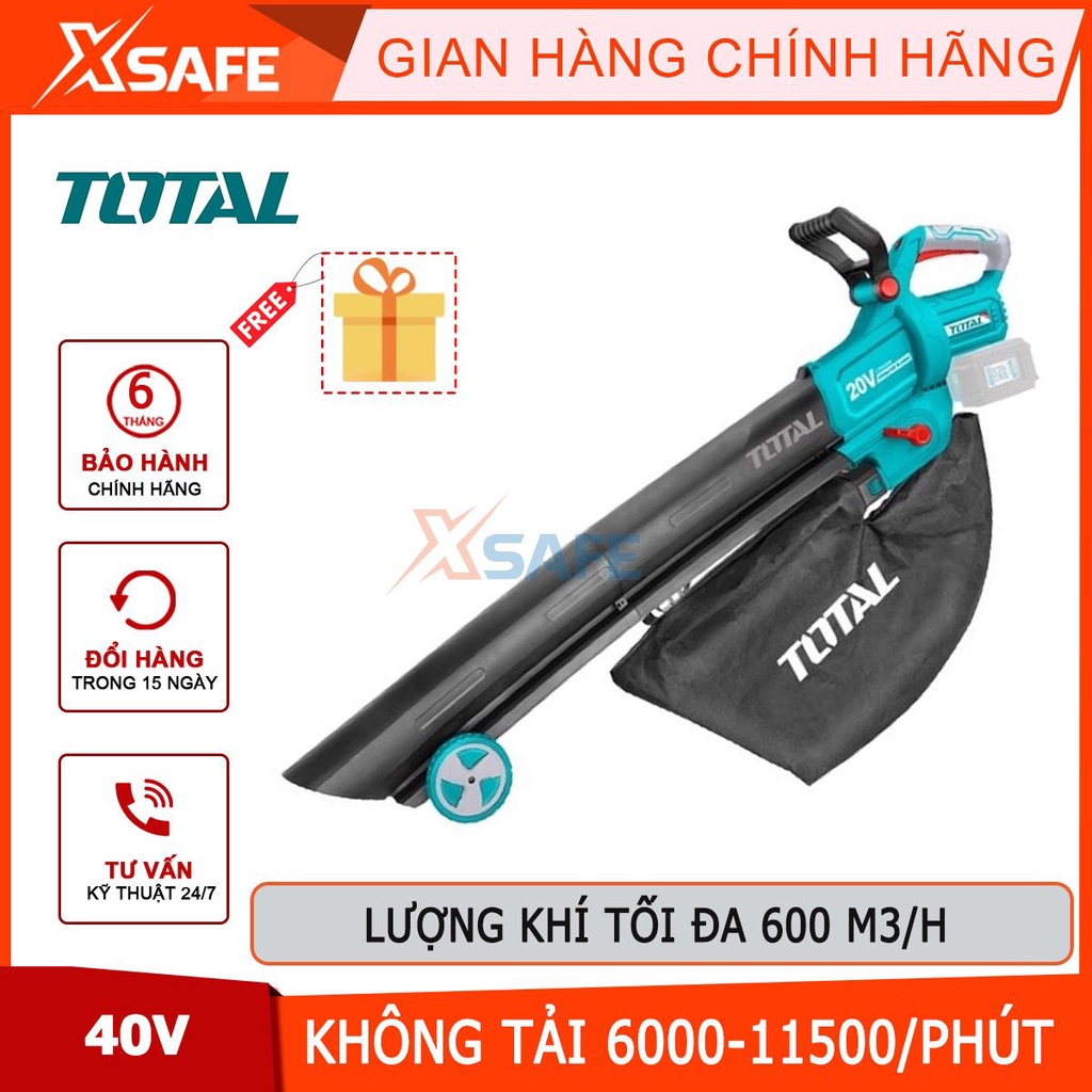 Máy thổi bụi dùng pin Lithium-Ion 40V TOTAL TABLI2003, tốc độ không khí tối đa 190km/h, lượng khí tối đa 600m3/h - XSAFE