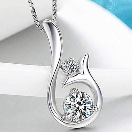 Mặt dây chuyền hợp kim đính đá hình tiên cá xinh xắn độc đáo
