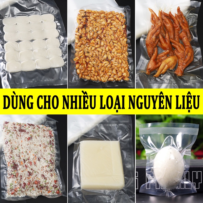 Set 100 Túi hút chân không thực phẩm 1 mặt nhám GULIFE-THCK99, có thể dùng trong lò vi sóng, bỏ tủ lạnh nhiệt độ -20ºC