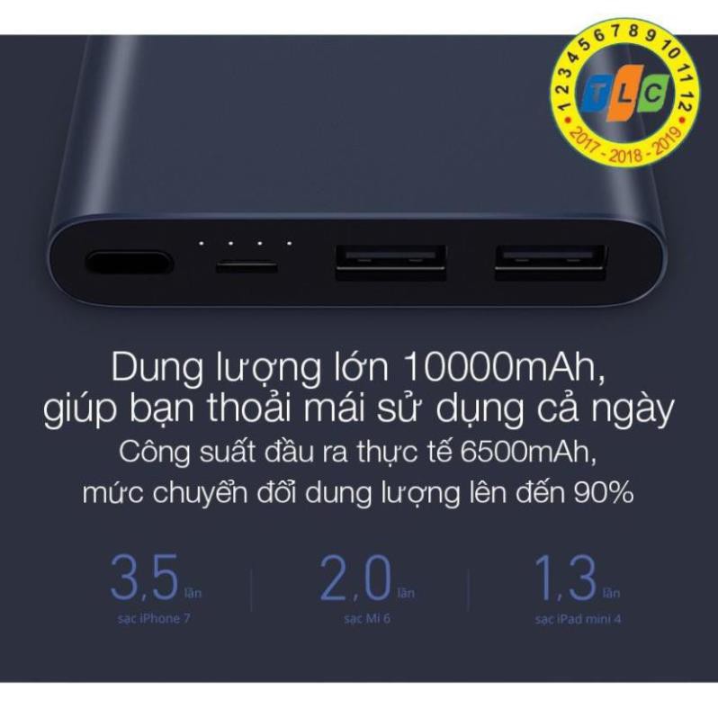 Pin Sạc Dự Phòng Xiaomi Gen 2S Version 2018 10000 mAh 2 Cổng USB Hỗ Trợ QC 3.0 - Hàng Chính Hãng