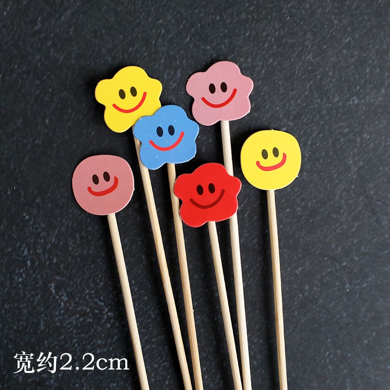 Nón Họa Tiết Hoạt Hình Mặt Cười / Trái Tim / Ngôi Sao Trang Trí Bánh Kem Sinh Nhật Phong Cách retro Hàn Quốc