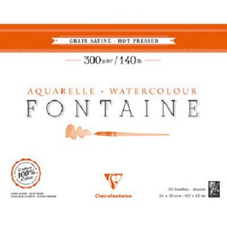 [Giá Tốt] Sổ vẽ màu nước Clairefontaine Aquarelle Fontaine watercolor hotpress 300gsm 12 sheets