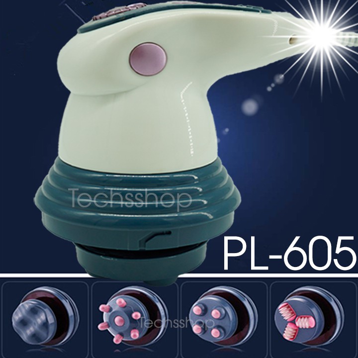 Máy massage cầm tay hồng ngoại 4 đầu pl-605 - máy mát xa trị liệu phím điều khiển cơ