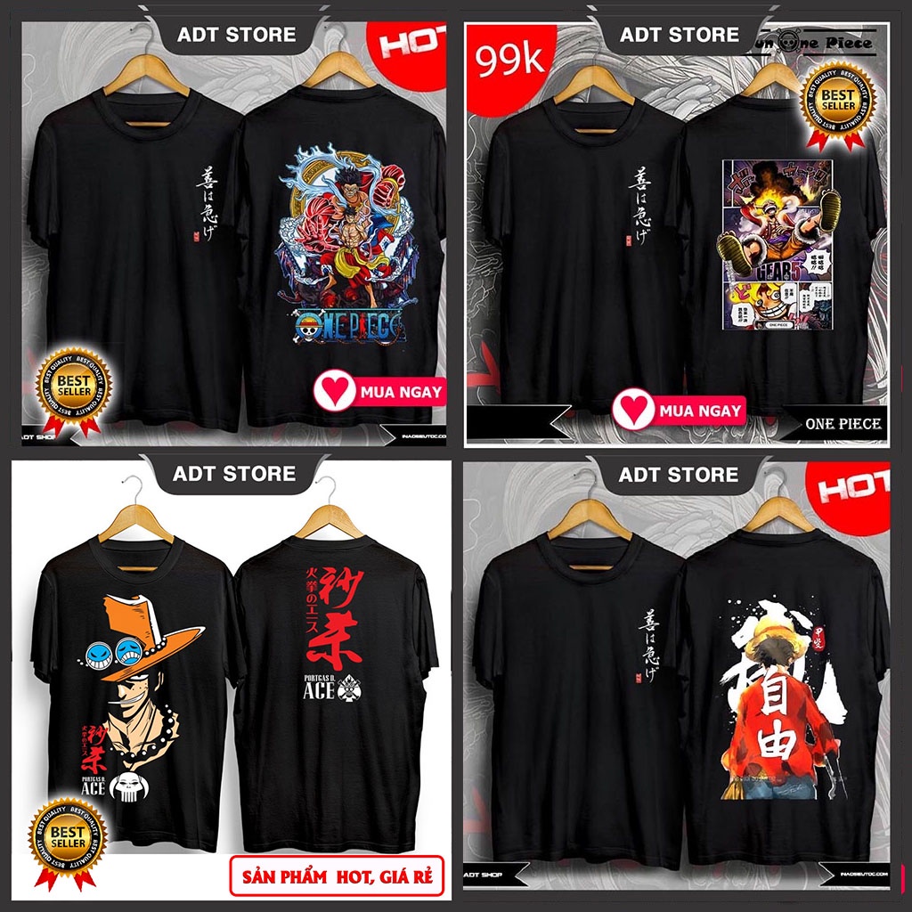 Top 5 Mẫu Áo thun One Piece Luffy Gear 5 Ace Đảo Hải Tặc 3D cực chất giá siêu rẻ