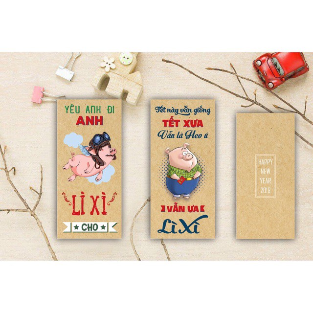 ️combo 10 bao lì xì gồm đủ 10 mẫu lợn 2019