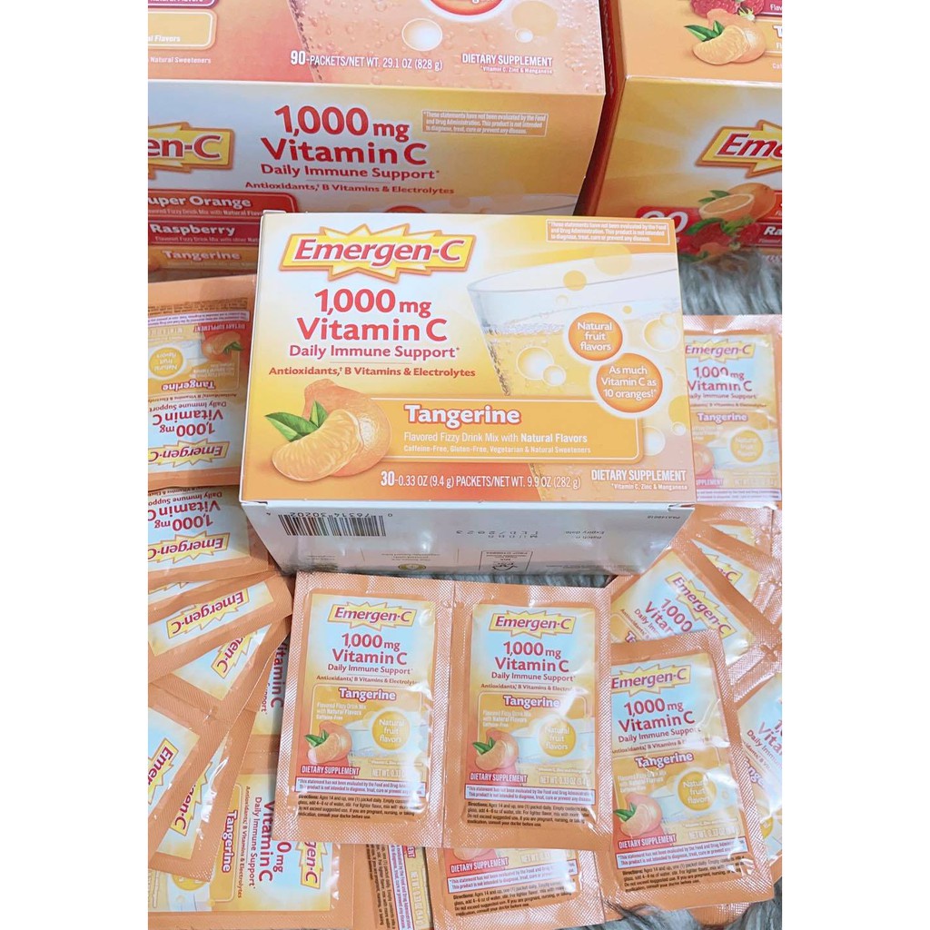 BỘT SỦI VITAMIN C tăng cường đề kháng Emergen-C Immune 1000mg Vitamin C- Của Mỹ