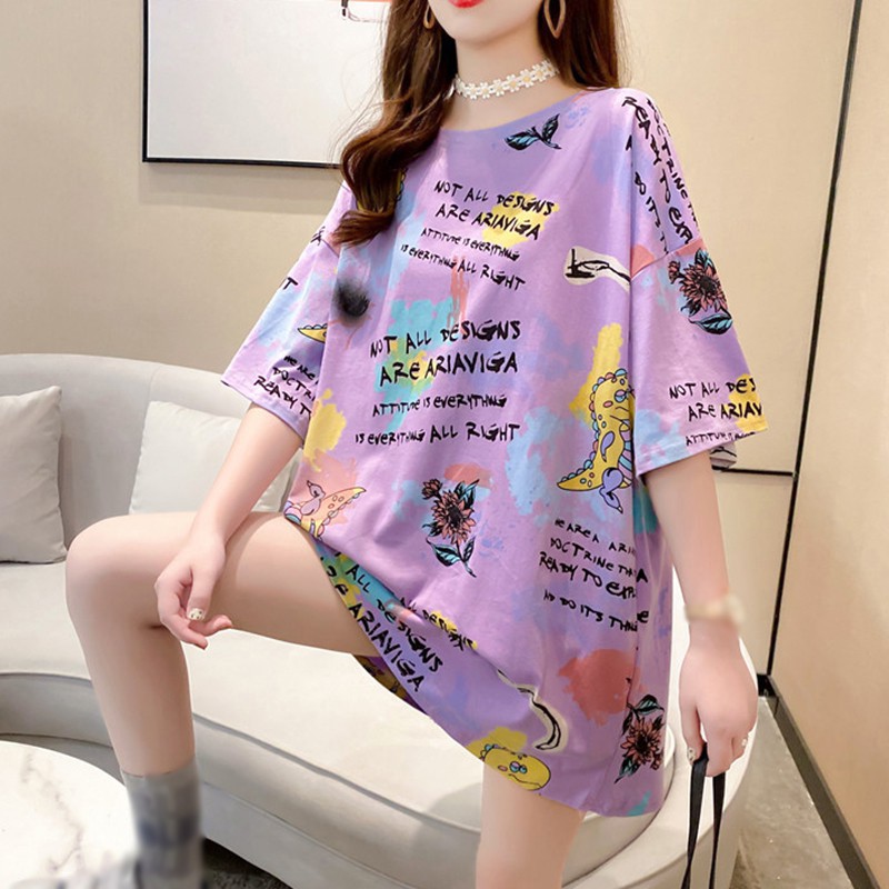 Áo Thun Form Rộng Ngắn Tay Mẫu 2021 Thời Trang Dành Cho Nữ