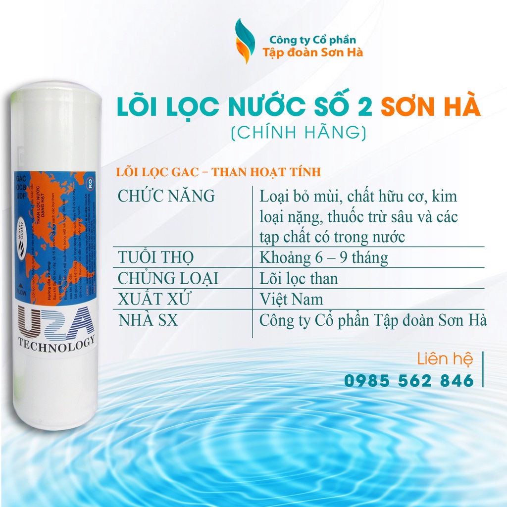 Bộ lõi lọc nước 123 Cty Sơn Hà - Chính Hãng - Lõi lọc nước