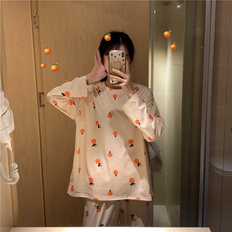 Set ulzzang đồ ngủ ORANGE DN008 (có ảnh thật) | BigBuy360 - bigbuy360.vn