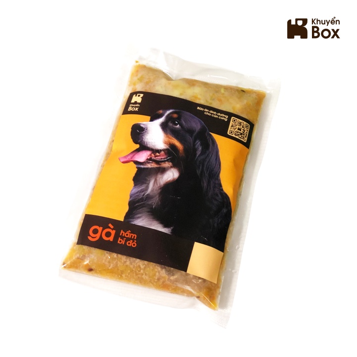 Gà hầm bí đỏ - KHUYỂN PET FOOD - Thức ăn tươi cao cấp thay thế hạt và pate cho chó