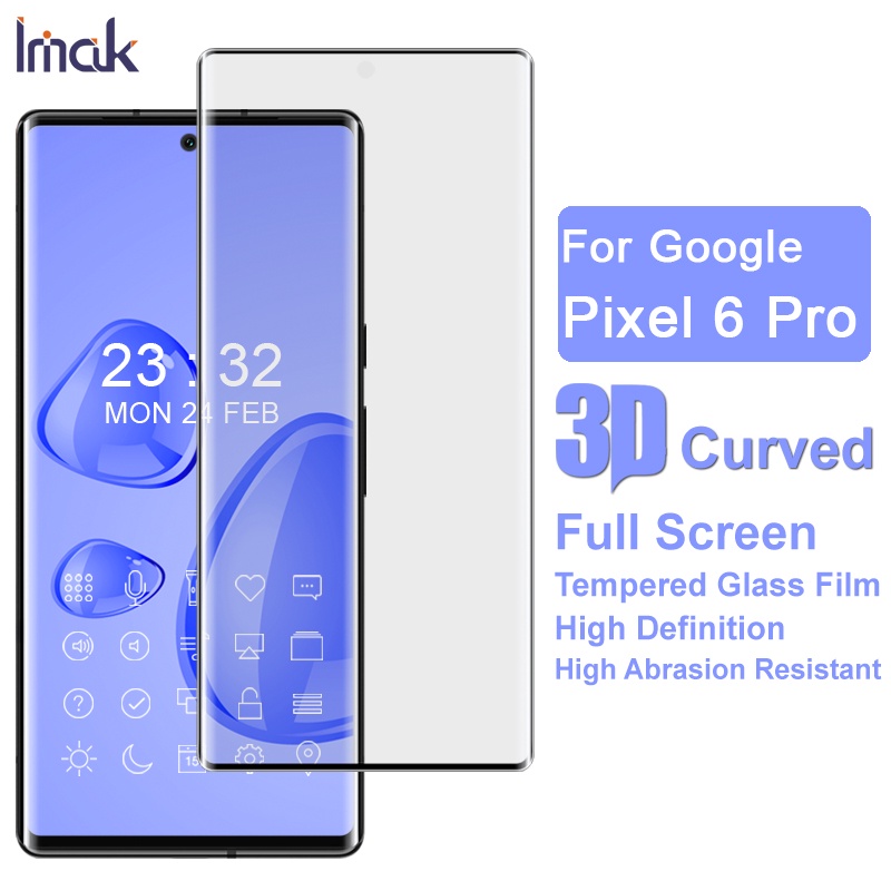 Imak Google Pixel 6 Pro Kính cường lực Pixel6 Pro 3D Cong Full Cover Phim bảo vệ màn hình