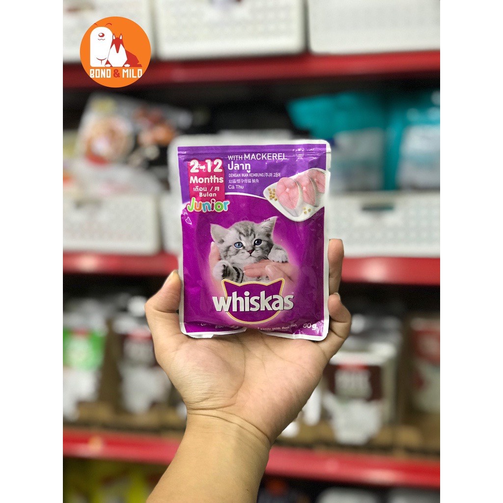 THỨC ĂN ƯỚT CHO MÈO PATE WHISKAS NHIỀU VỊ GÓI 85GR - BONDMILO SHOP
