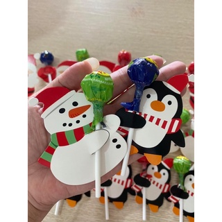 Thẻ cắm kẹo 1 set 60 cái hình đáng yêu Noel