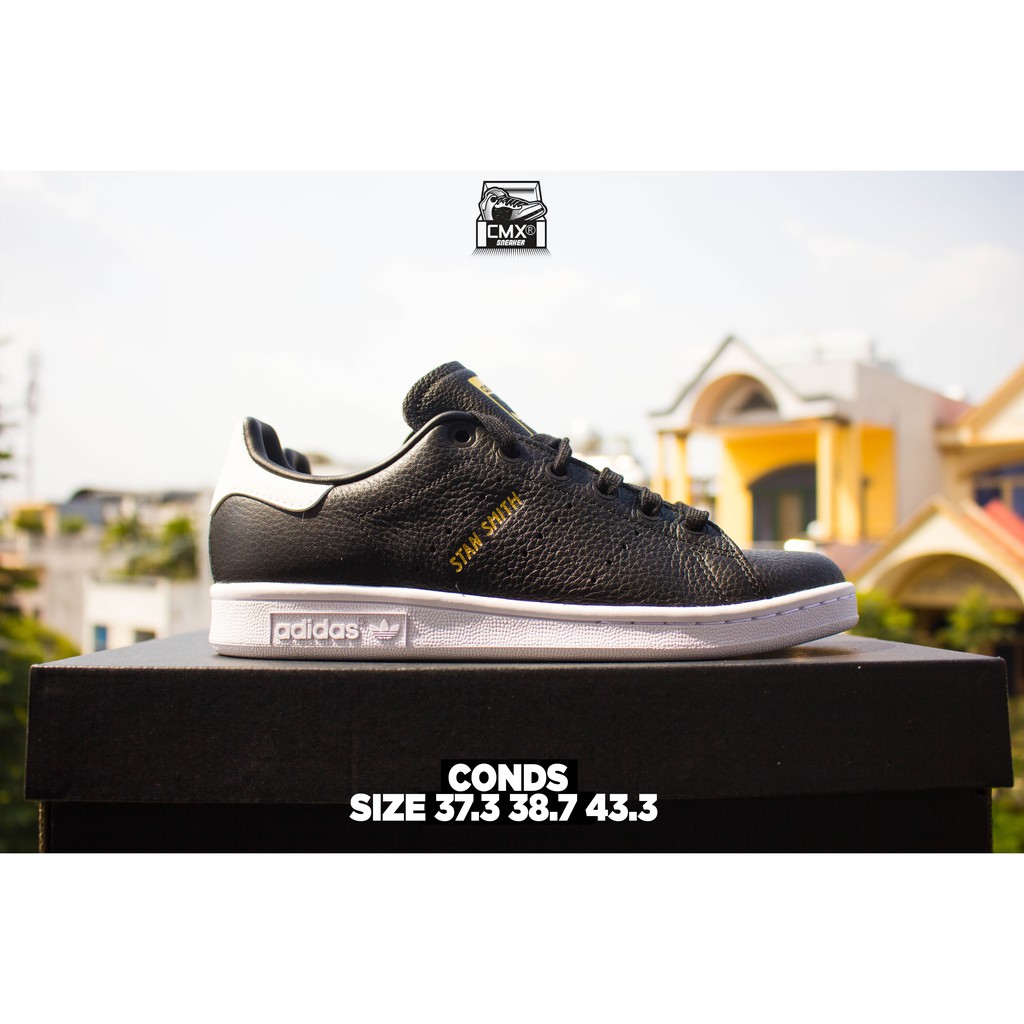 😘 [ HÀNG CHÍNH HÃNG ] Giày Adidas Stan Smith Core Black Tag Kim Loại - Size 37.3 38.7 43.3 - REAL AUTHETIC 100%