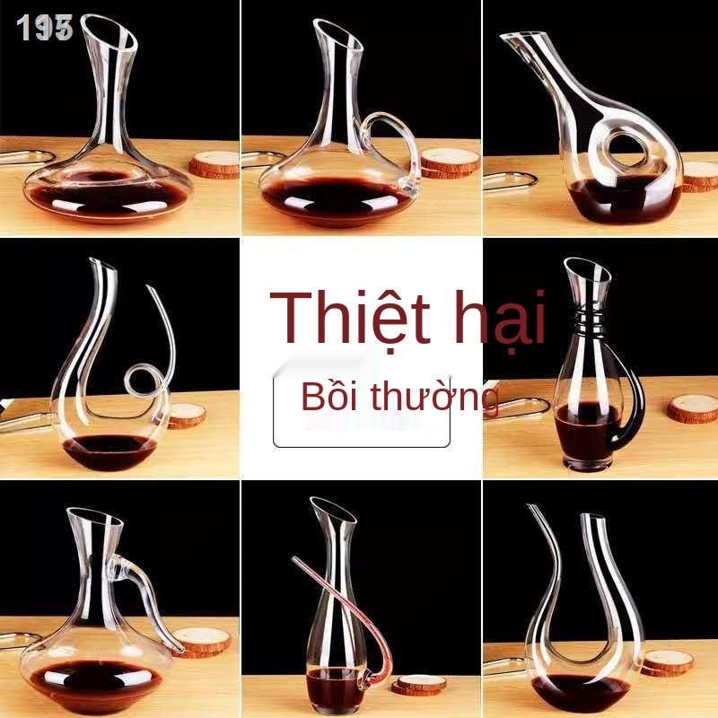 【21 năm】Bình đựng rượu vang đỏ thủy tinh, coacktail shaker tinh pha lê phong cách Châu Âu