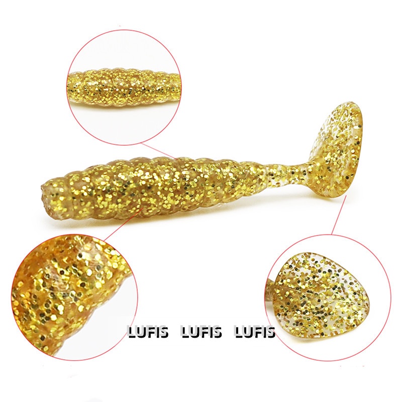 Set 20 Mồi Câu Cá Hình Con Sâu Bằng Nhựa Mềm Kích Thước 4cm / 1.3g