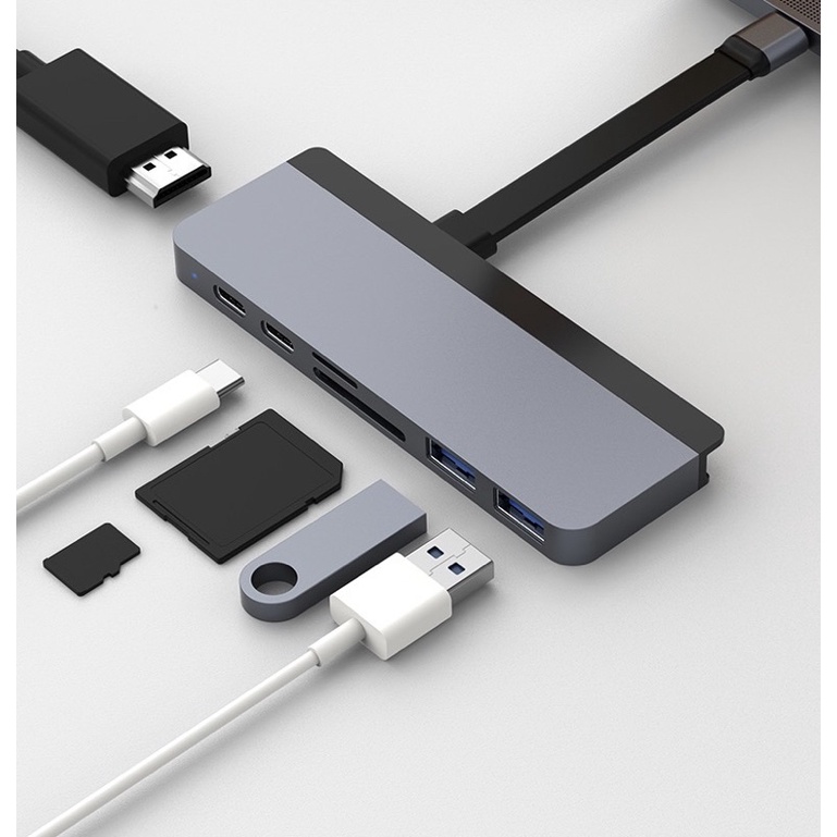 Cổng Chuyển HyperDrive Duo 7-IN-2 HDMI 4K60HZ USB-C Hub For Macbook - HD28C