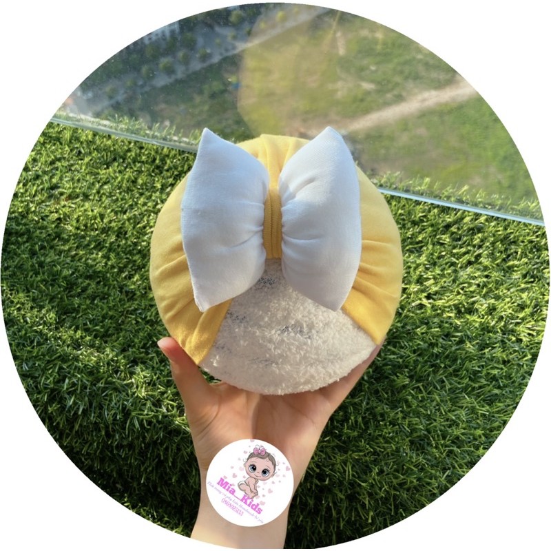 MŨ TURBAN CHO BÉ RẺ ĐẸP CHẤT COTTON MỀM MỊN - THẮT NƠ XINH XẮN