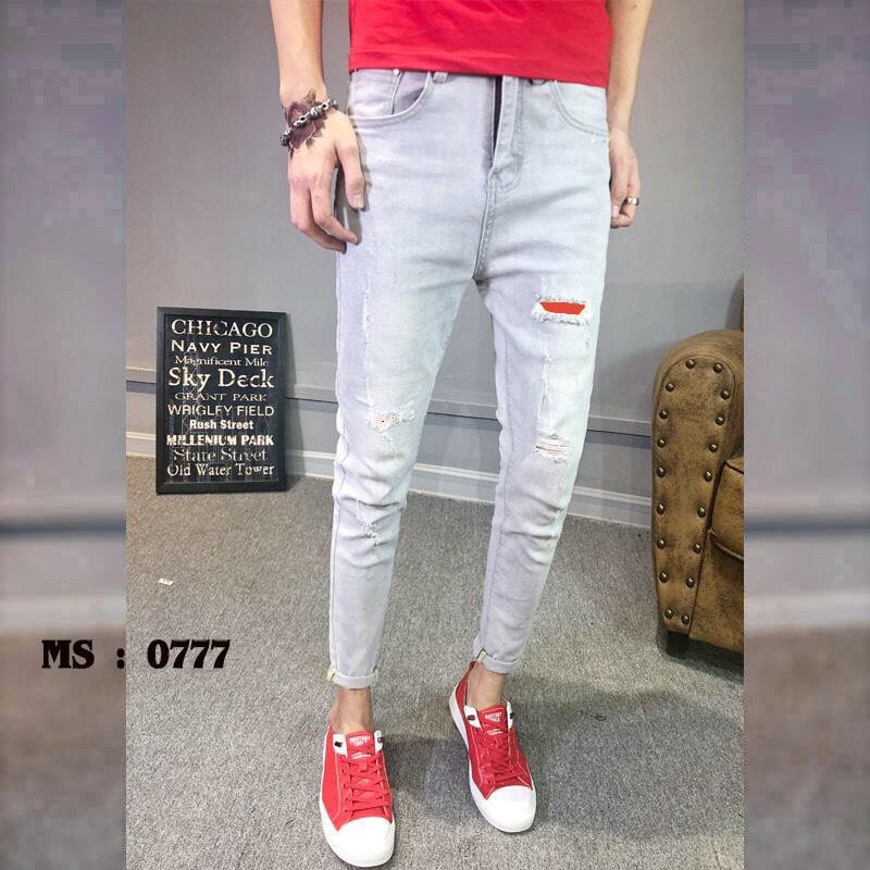 Quần jean nam rách gối mẫu mới - 0770