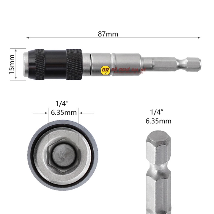 Đầu Chuyển Hướng Bắt Vít Góc 20 độ Chân Lục Giác Cho Máy Bắn Vít, Máy Khoan Pin Hoặc Điện