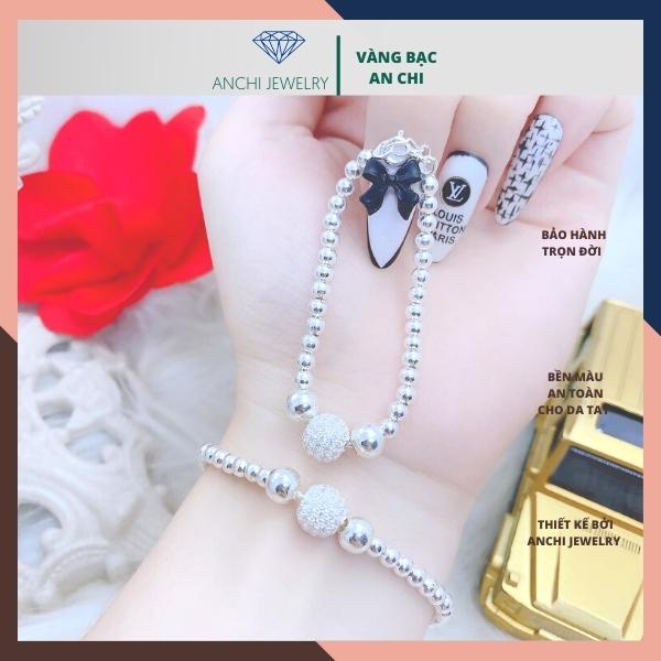 Lắc tay bi bạc cho mẹ và bé, chuẩn bạc ta sáng đẹp không đen xỉn, Anchi Jewelry