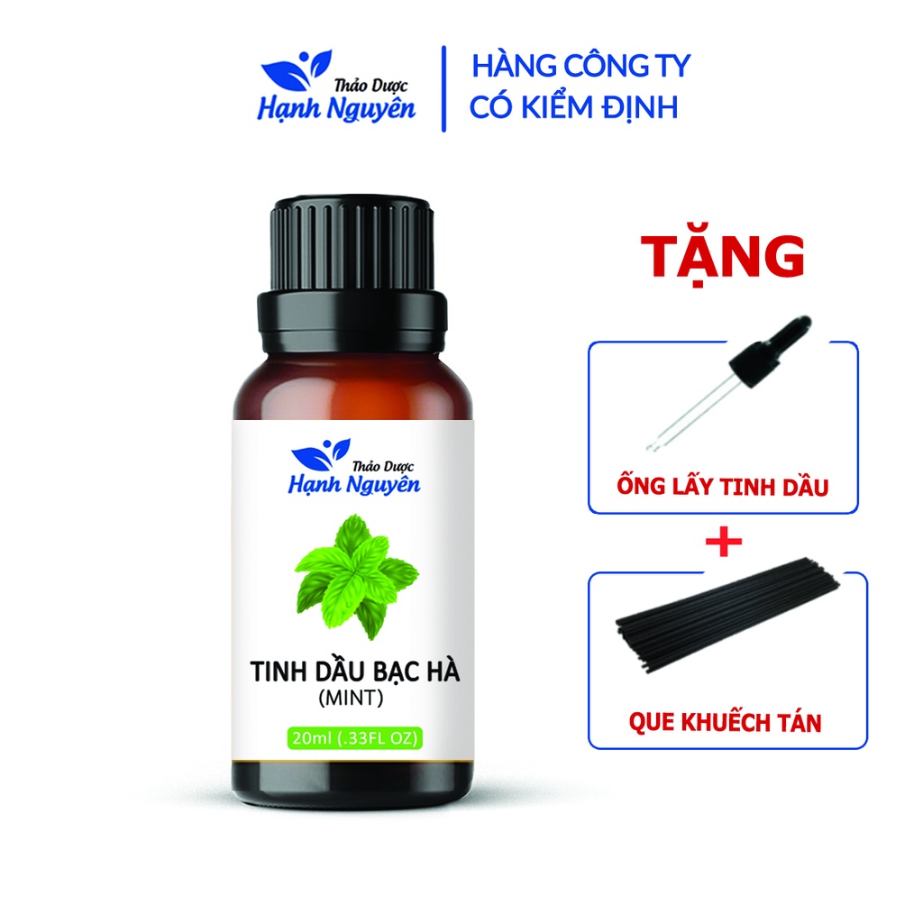 Tinh dầu Bạc Hà nguyên chất 20ml, đuổi côn trùng, khử mùi hôi, thơm phòng - Thảo dược Hạnh Nguyên