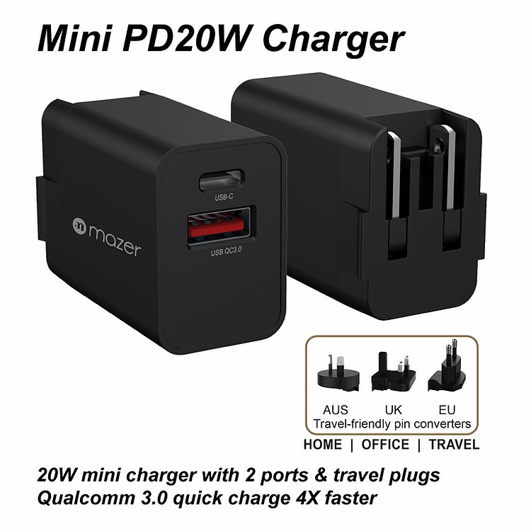 Combo củ sạc Mazer GAN PD 20W và cáp siêu bền PD 30W - hàng chính hãng