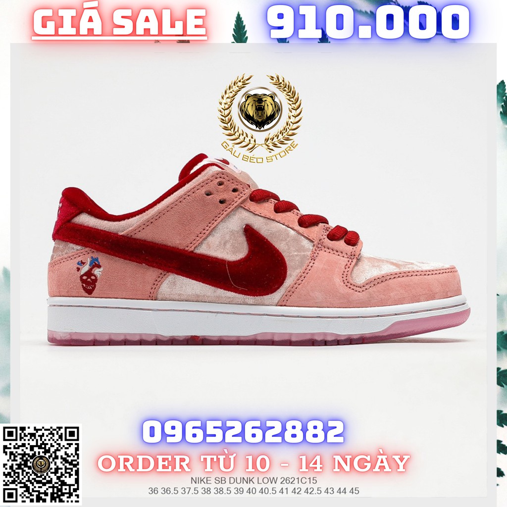 ORDER + FREESHIP Giày Outlet Store Sneaker _StrangeLove x Nike SB Dunk Low"Valentine's Day MSP:  ➡️ gaubeostore.shop