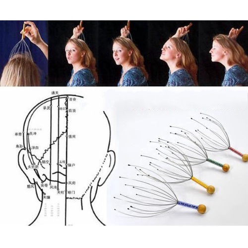 Dụng Cụ Mát Xa Đầu / Cổ Bằng Hợp Kim Hình Bạch Tuộc Giúp Giảm Căng Thẳng