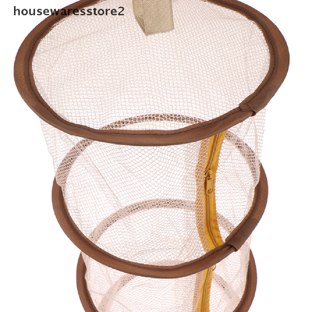 [Housewarestore2] Túi Lưới Treo 3 Tầng Đựng Đồ Dùng Khô Thoáng Có Khóa Kéo Hàng Boutique