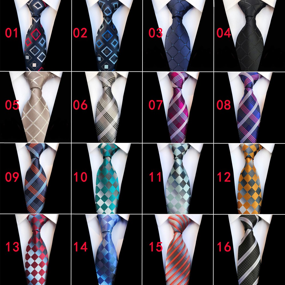 Cà Vạt Lụa 8cm Họa Tiết Sọc Caro Thời Trang Mới Cho Nam