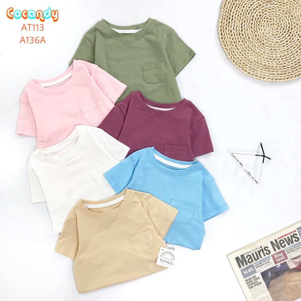 Áo thun cộc tay chất thun cotton thoáng mát cho bé của COCANDY mã AT113159, A136A, AT1135, AT1134, AT1133, AT113237