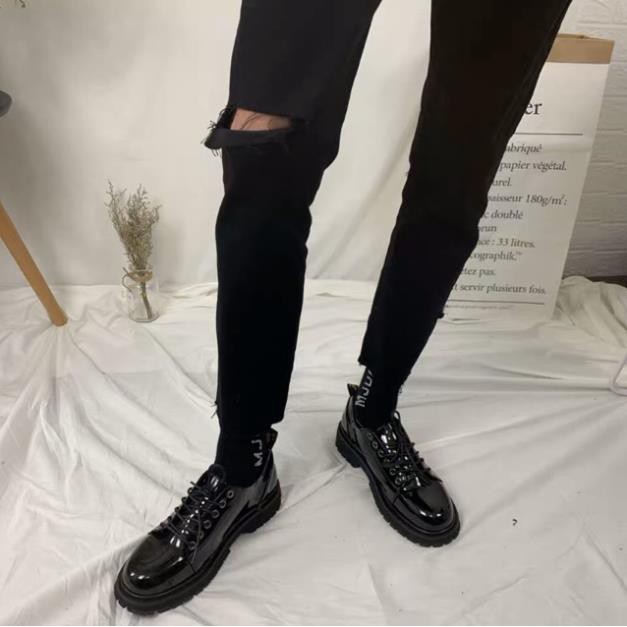 [Tiền Nào Của Đấy]Quần Jean Nam Rách Gối Phải Màu Đen Vải Co Giãn, Không Phai Màu Phong Cách Hàn Quốc -J08 | BigBuy360 - bigbuy360.vn