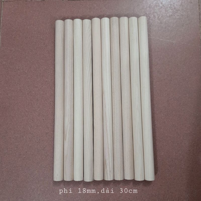 Thanh Gỗ Tròn Phi 18mm Gỗ Tần Bì