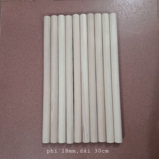 (Hàng Đẹp) Thanh Gỗ Tròn Phi 18mm Gỗ Tần Bì ( Các Kích Cỡ )