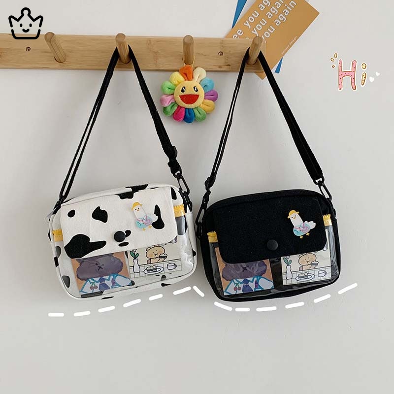 Túi Đeo Chéo Vải canvas Dáng Vuông Nhỏ Đựng Điện Thoại JP6 Thời Trang Cho Nữ