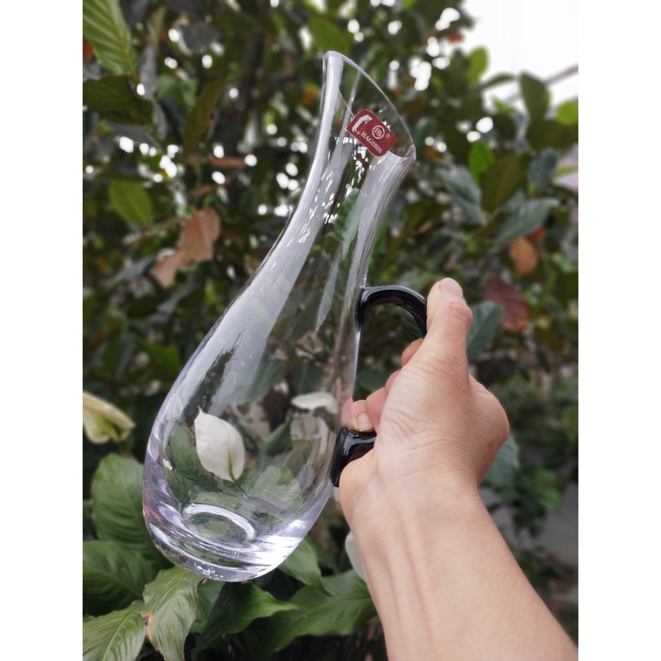 Bình thở vang dung tích 1000ml - Decanter dáng cao miệng vát có tay cầm 1000ml