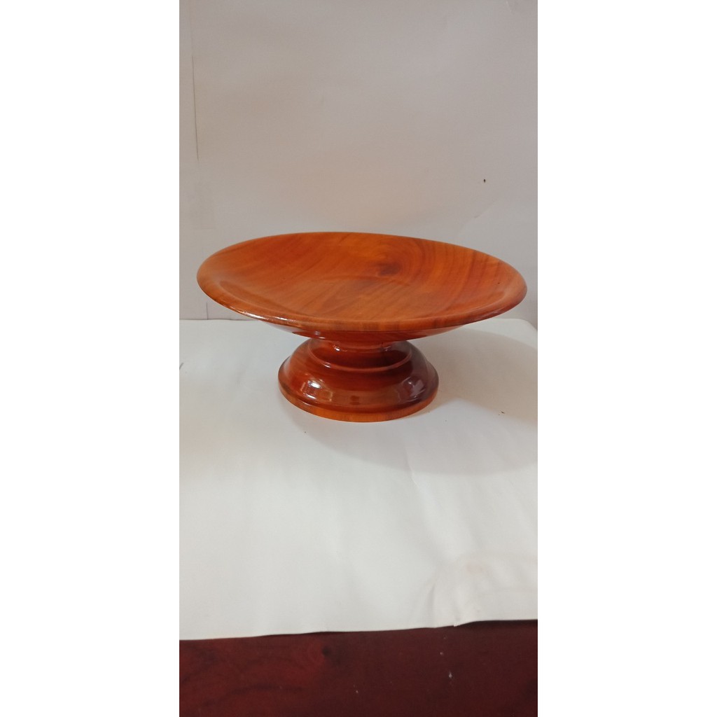 Đĩa gỗ trưng trái cây bằng gỗ cao cấp mang nét cổ xưa – Gỗ tràm bông vàng – D26CM