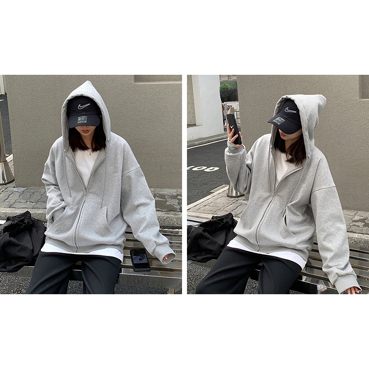 Áo khoác hoodie tùy chọn màu sắc dễ thương phong cách Hàn Quốc