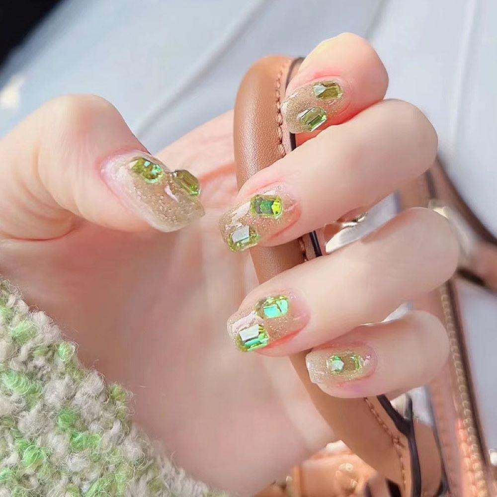 NIUYOU Móng Tay Giả Che Phủ Toàn Diện Màu Kẹo Đá
