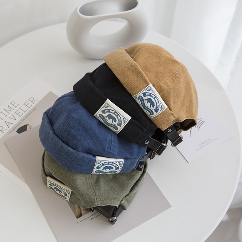 Mũ quả dưa/địa chủ/beanie kaki trơn cara par