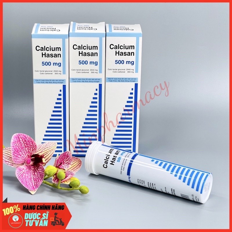 CALCIUM HASAN 500mg Viên sủi giúp bổ sung Canxi cho cơ thể (tuýp 20 viên) - Minpharmacy