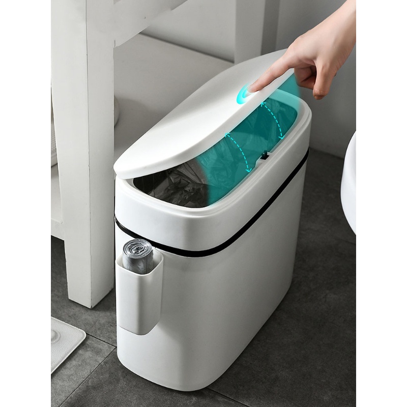 Thùng Đựng Rác Hình Chữ Nhật Có Nắp Dạng Nhấn Bằng Nhựa 12L / 14L