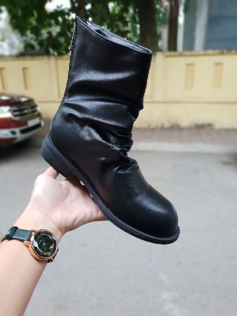 [MÉO SHOE] Boots nhăn nữ cá tính có lót lông | BigBuy360 - bigbuy360.vn