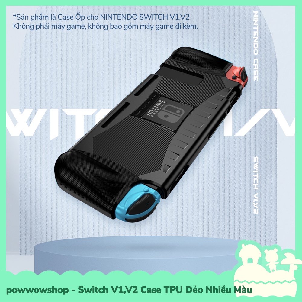 [Sẵn VN - Hỏa Tốc] Switch V1,V2 (Không Gắn Dock) Case TPU HandGrip Dẻo Cho Máy Game Cầm Tay Nintendo Switch V1,V2
