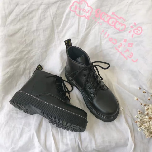 Giày boot Dr 4cm da lì CÓ SẴN