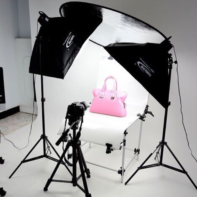 Bộ đèn studio chụp ảnh, quay phim, Livestream chuyên nghiệp, cao 2m softbox 50x70cm